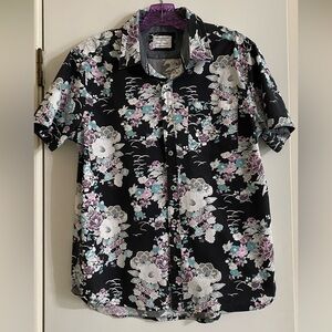 Sunrise Kingdom, custom design men’s cherry blossom patterns, button up shirt